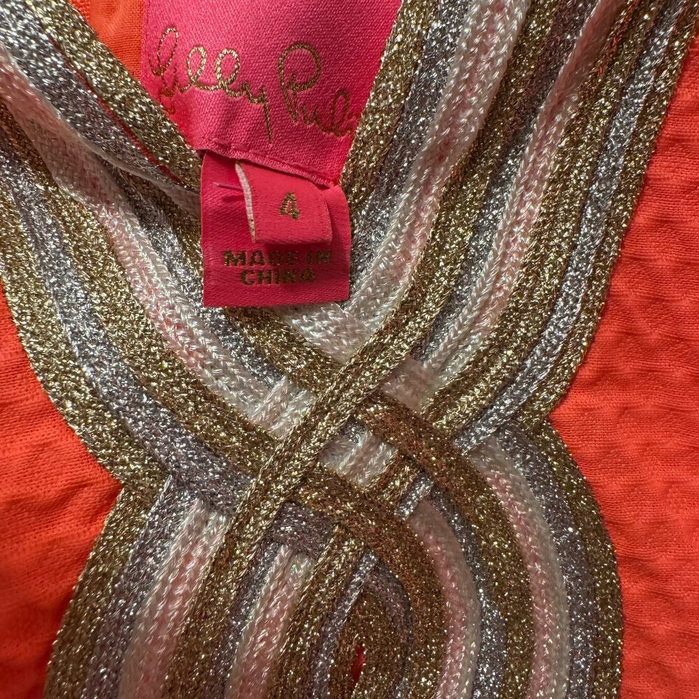 Lilly Pulitzer Size 4 orange dress - Picture 3 of 3